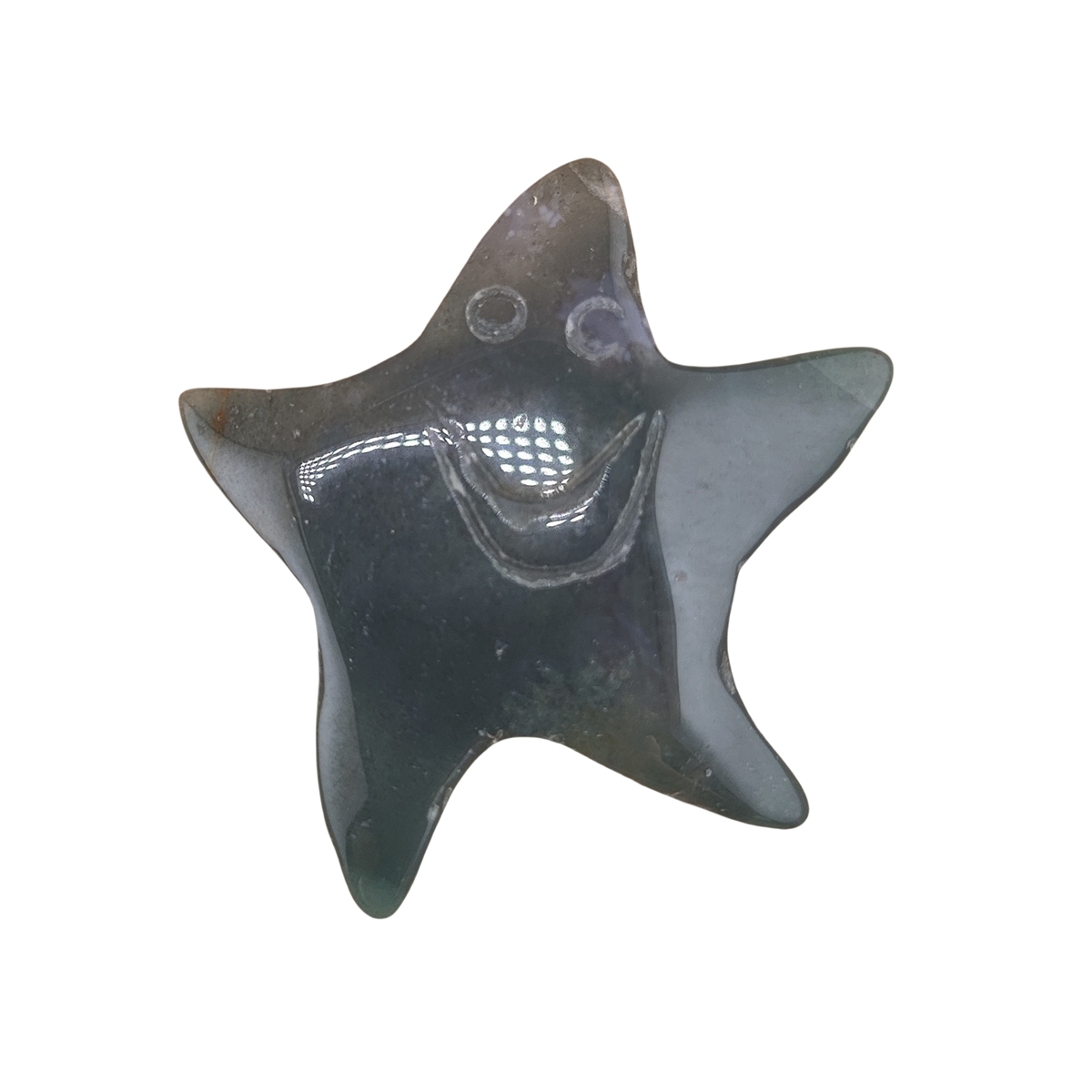 Gemstone 30mm Smiling Starfish Pendant & Ornament for Home Decoration Handmade Craved Stone Solar