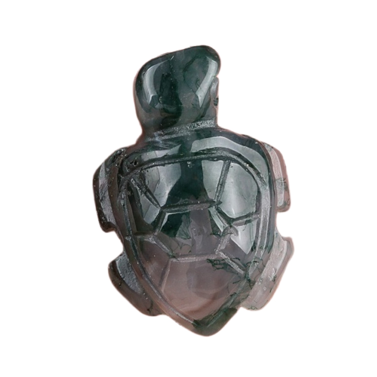 1.0Inch Gemstone Turtle Ornament Handmade Craved Animal Figurine Tortoise Sculpture for Home Decoration