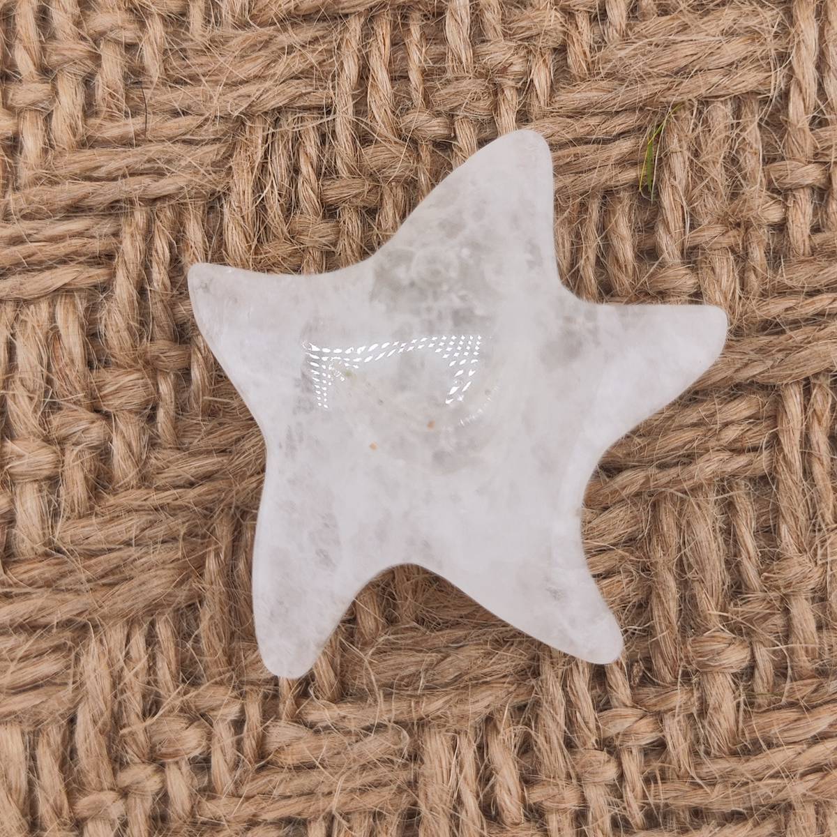 Quartz Crystal 30mm Smiling Starfish Pendant & Ornament for Home Decoration Handmade Craved Stone Solar