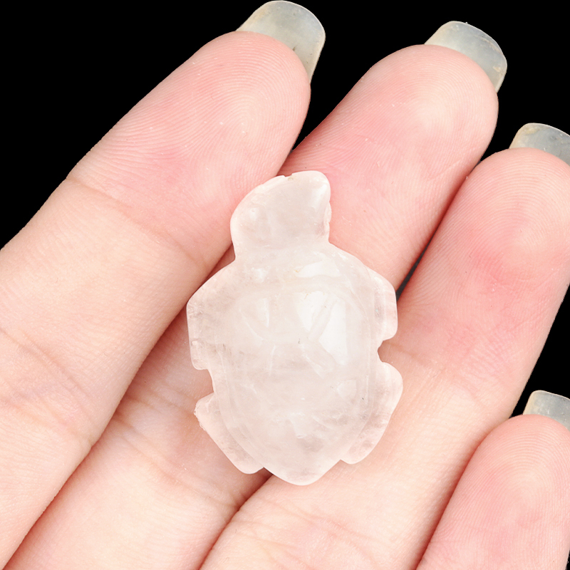 1.0Inch Gemstone Turtle Ornament Handmade Craved Animal Figurine Tortoise Sculpture for Home Decoration