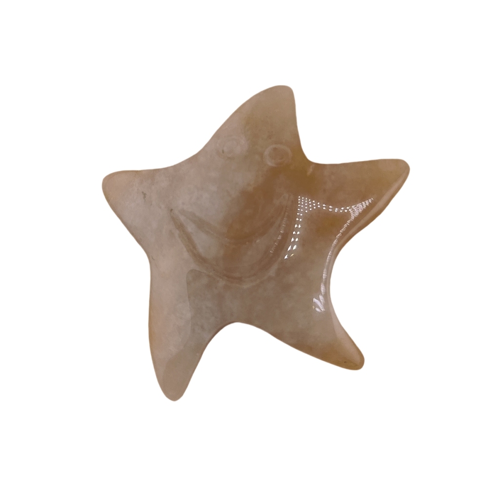Gemstone 30mm Smiling Starfish Pendant & Ornament for Home Decoration Handmade Craved Stone Solar