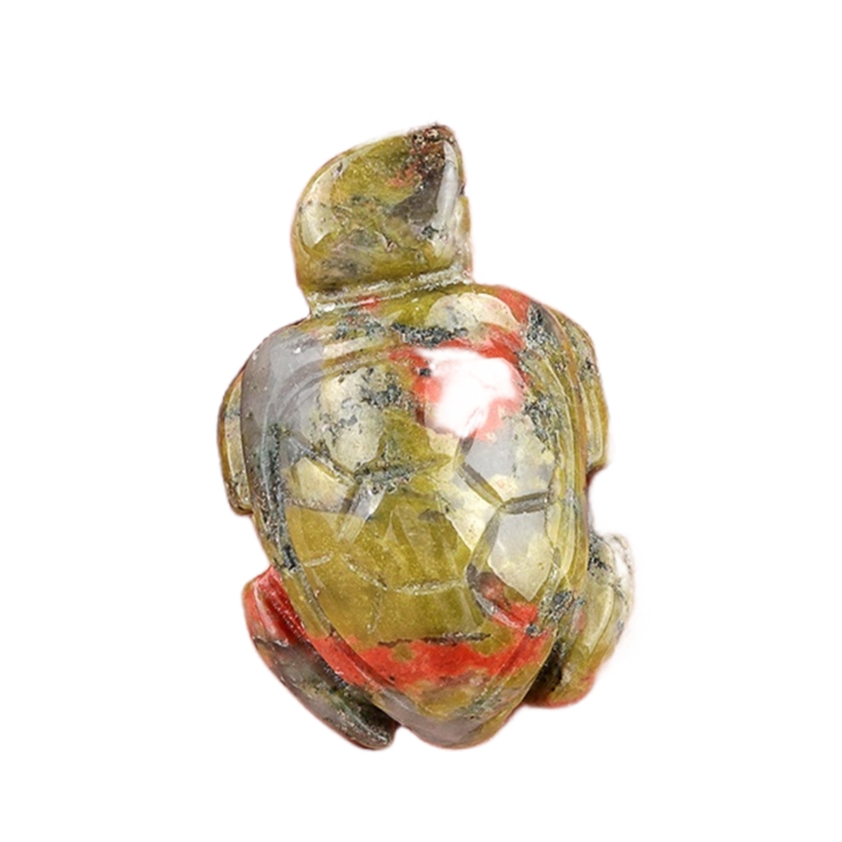 1.0Inch Gemstone Turtle Ornament Handmade Craved Animal Figurine Tortoise Sculpture for Home Decoration