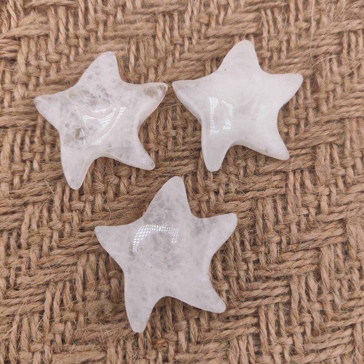 Quartz Crystal 30mm Smiling Starfish Pendant & Ornament for Home Decoration Handmade Craved Stone Solar