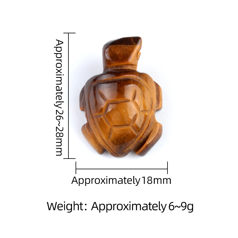 1.0Inch Gemstone Turtle Ornament Handmade Craved Animal Figurine Tortoise Sculpture for Home Decoration