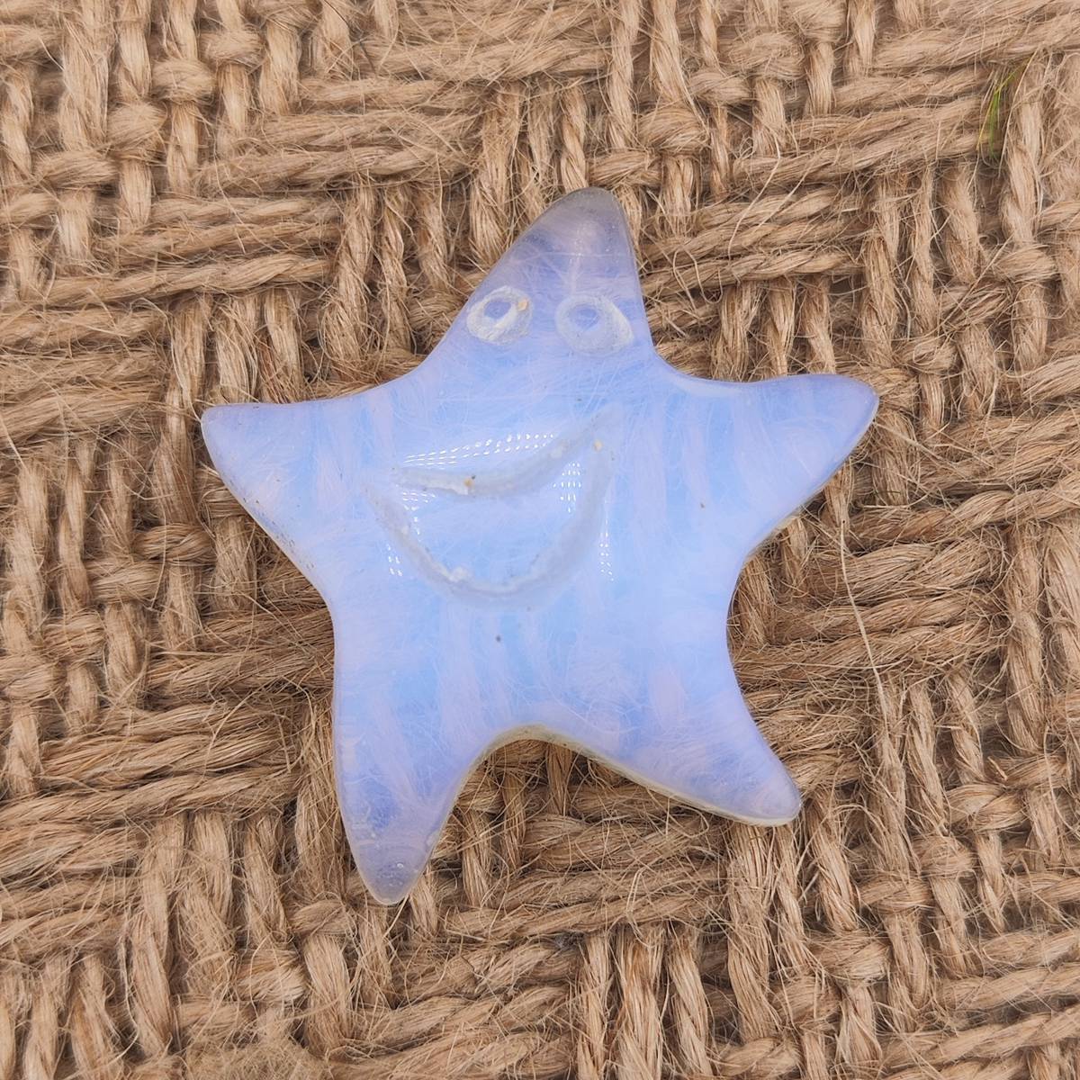 Opalite 30mm Smiling Starfish Pendant & Ornament for Home Decoration Handmade Craved Stone Solar