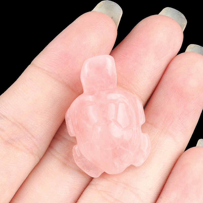 1.0Inch Gemstone Turtle Ornament Handmade Craved Animal Figurine Tortoise Sculpture for Home Decoration