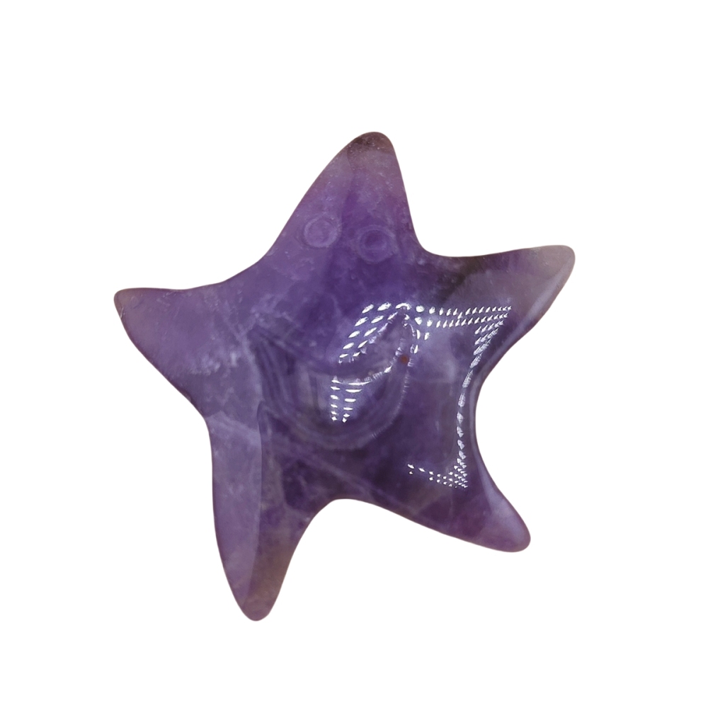 Gemstone 30mm Smiling Starfish Pendant & Ornament for Home Decoration Handmade Craved Stone Solar