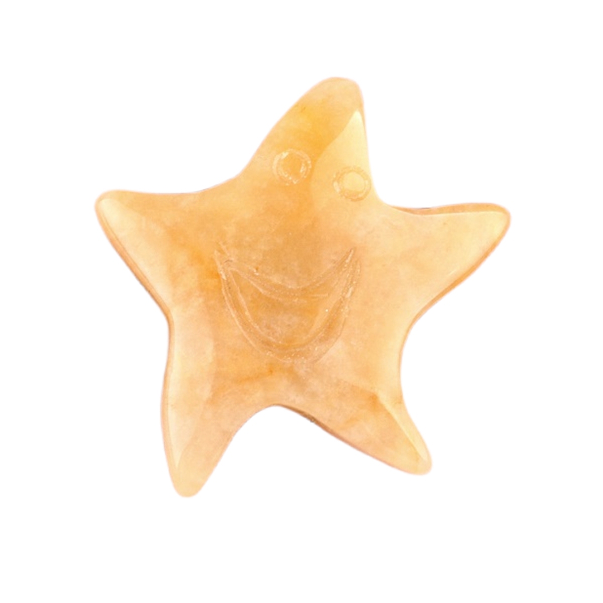 Gemstone 30mm Smiling Starfish Pendant & Ornament for Home Decoration Handmade Craved Stone Solar