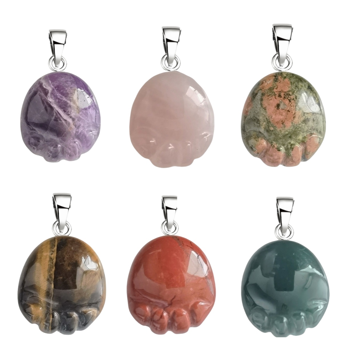 12mm Gemstone Balls Silver Wizard Cap Pendant for Making Jewlery Stone Sphere Beads Halloween Charms