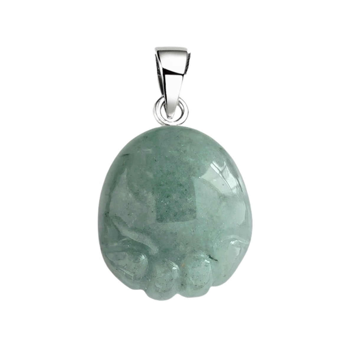 Green Aventurine Children Foot Palm Gemstone for Decor Handmade Craved 22X25MM Feet Pendant Necklace Keychain