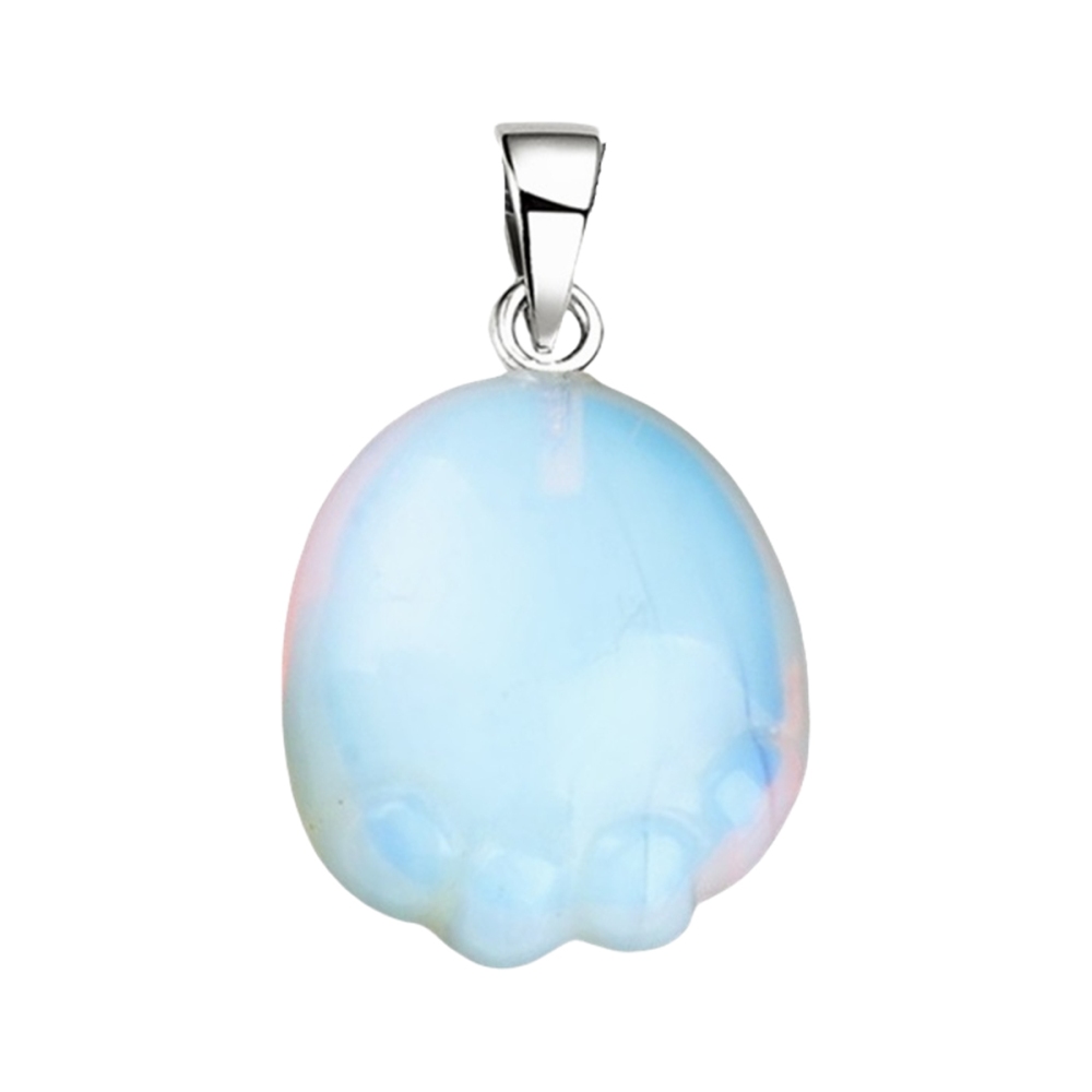 Opalite Children Foot Palm Gemstone for Decor Handmade Craved 22X25MM Feet Pendant Necklace Keychain