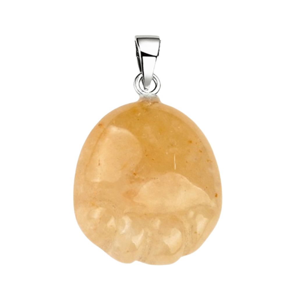 Natural Gemstone Foot Pendant Keychain Handmade Craved 22X25MM Children Feet Palm Key Accessories