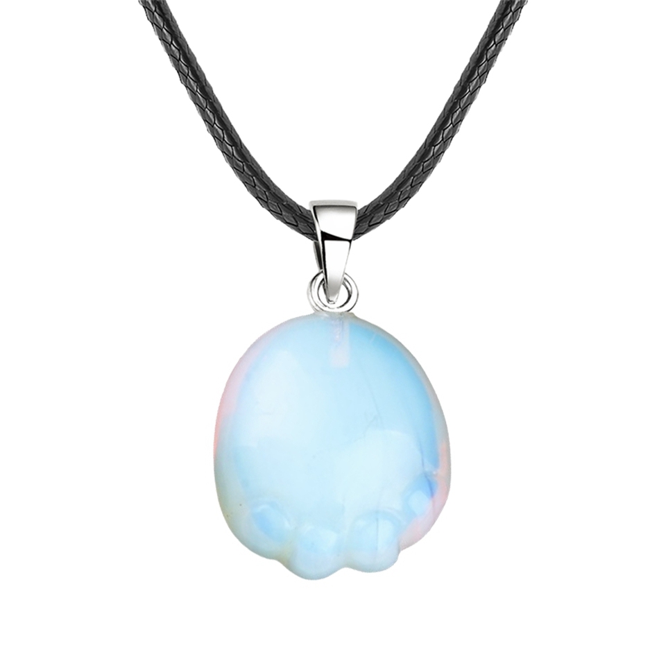 Opalite Children Foot Palm Gemstone for Decor Handmade Craved 22X25MM Feet Pendant Necklace Keychain