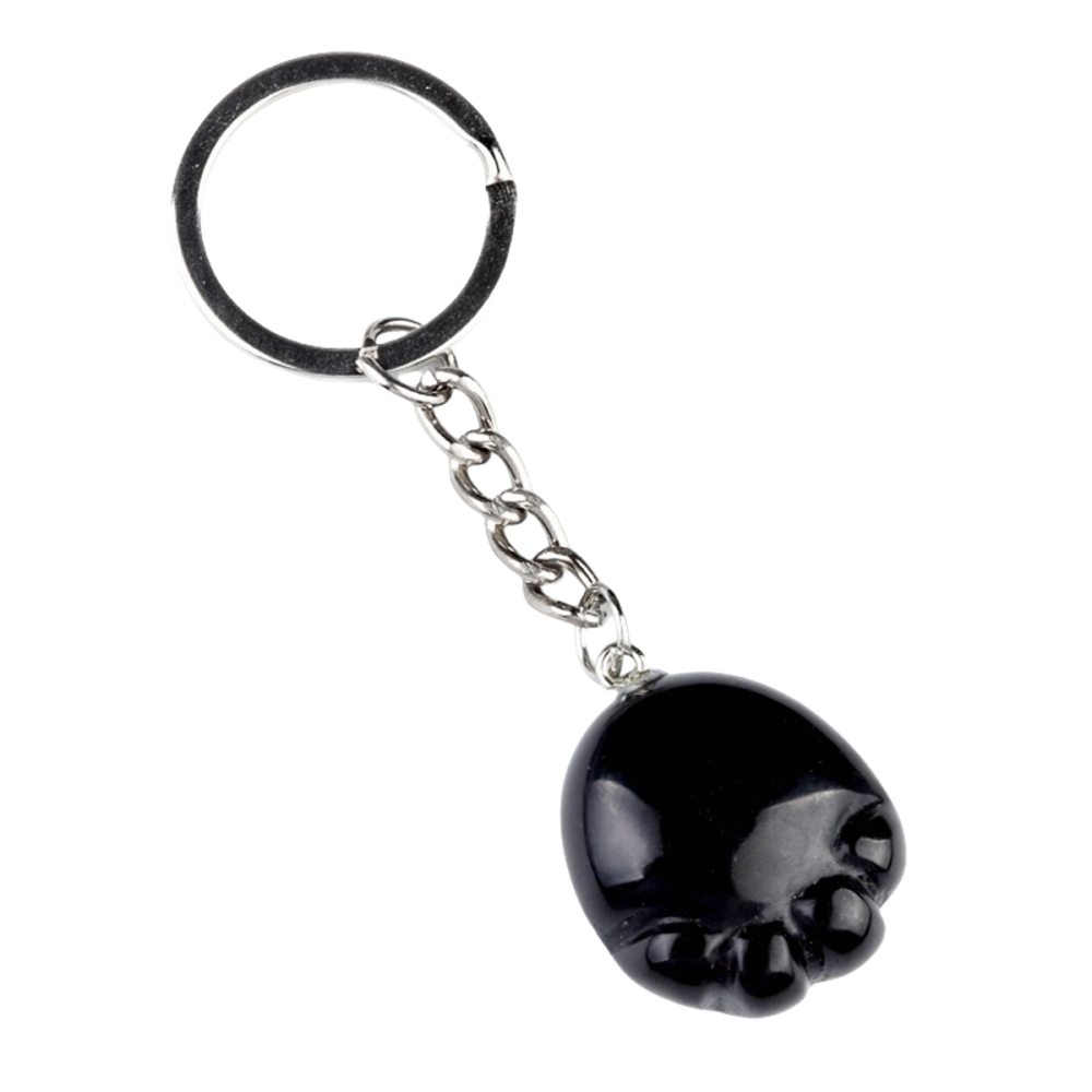 Natural Gemstone Foot Pendant Keychain Handmade Craved 22X25MM Children Feet Palm Key Accessories