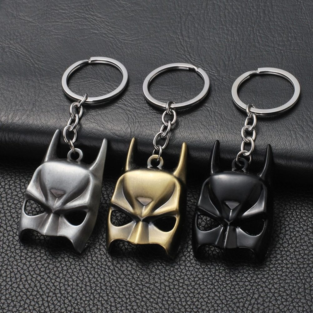 Movie Peripherals Batman Mask Design Keychain Cut Keyring Key Accessories Anime Cartoon Gift