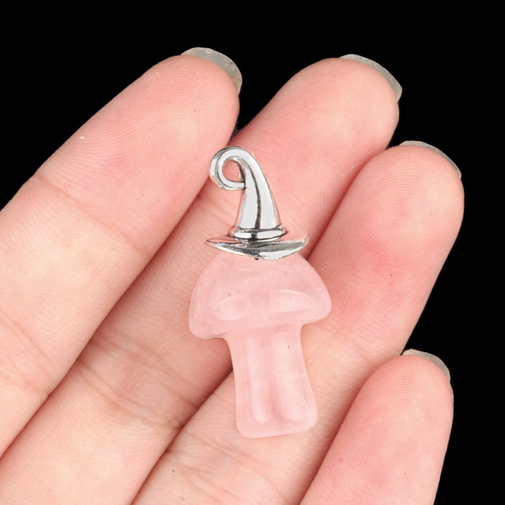 Gemstone Mushroom Wizard Cap Pendant for Making Jewlery 15X20mm Stone Halloween Charms