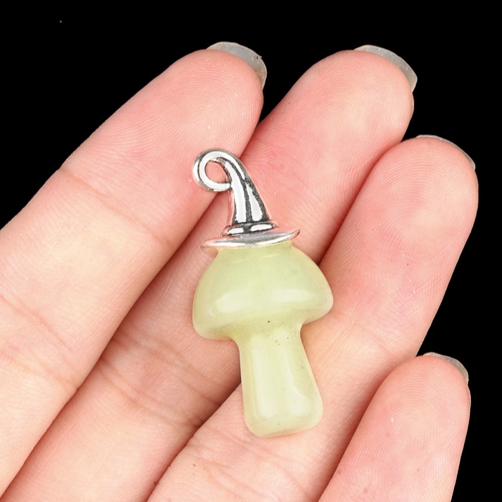 Gemstone Mushroom Wizard Cap Pendant for Making Jewlery 15X20mm Stone Halloween Charms
