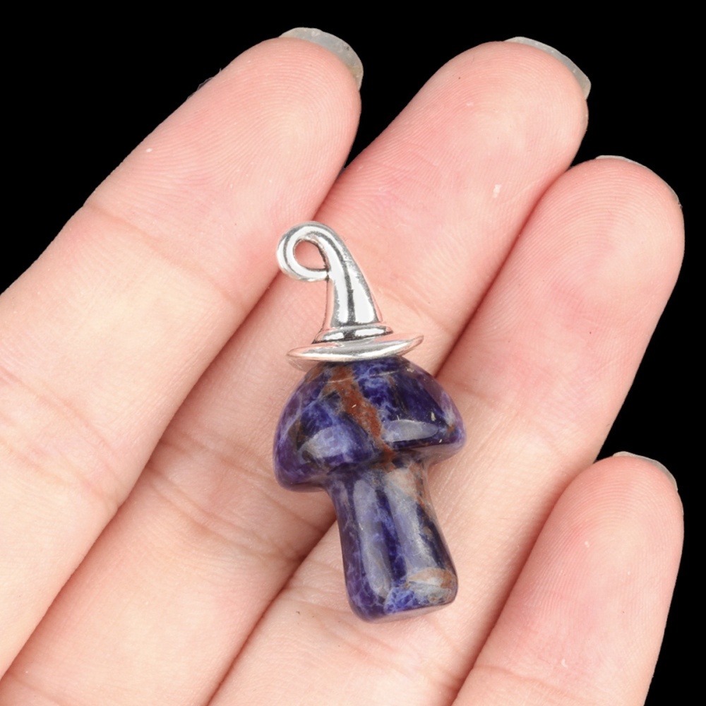 Crazy Agate Mushroom Wizard Cap Pendant for Making Jewlery 15X20mm Stone Halloween Charms