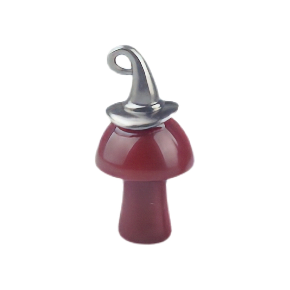 Crazy Agate Mushroom Wizard Cap Pendant for Making Jewlery 15X20mm Stone Halloween Charms