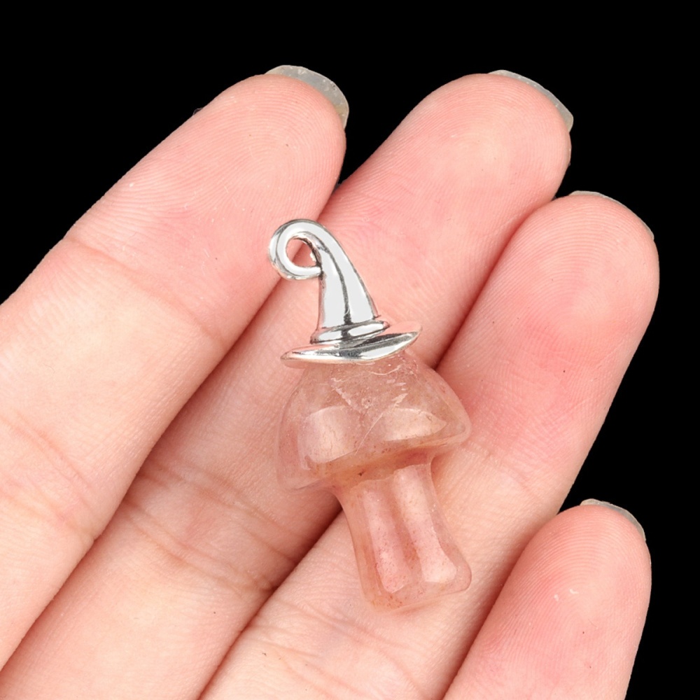 Gemstone Mushroom Wizard Cap Pendant for Making Jewlery 15X20mm Stone Halloween Charms