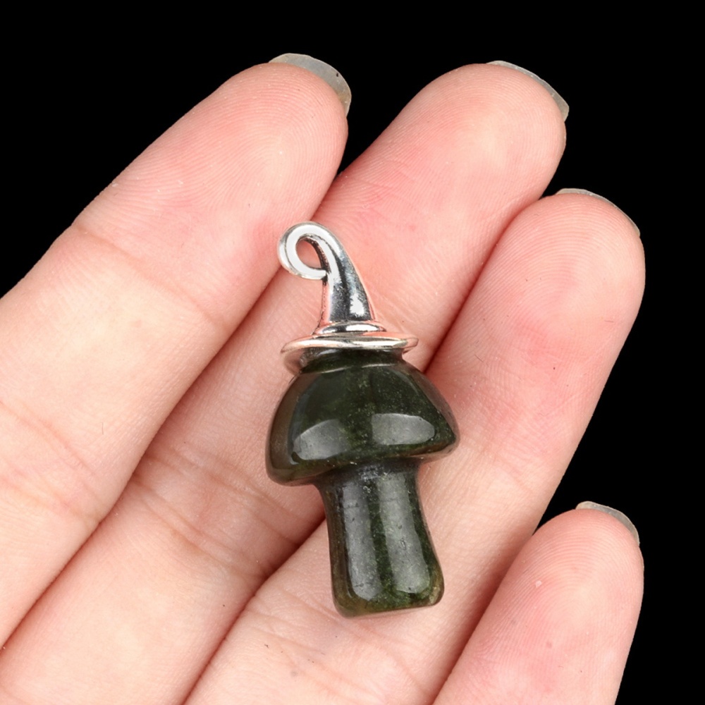 Crazy Agate Mushroom Wizard Cap Pendant for Making Jewlery 15X20mm Stone Halloween Charms