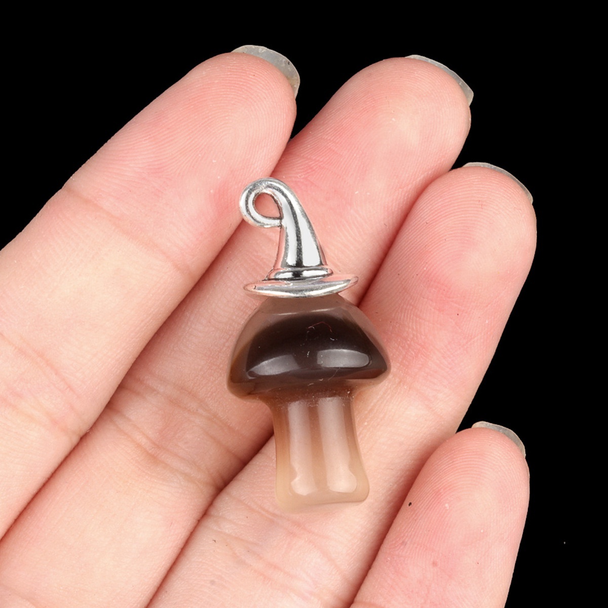 Gemstone Mushroom Wizard Cap Pendant for Making Jewlery 15X20mm Stone Halloween Charms