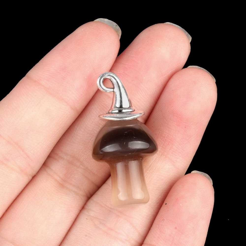 Gemstone Mushroom Wizard Cap Pendant for Making Jewlery 15X20mm Stone Halloween Charms