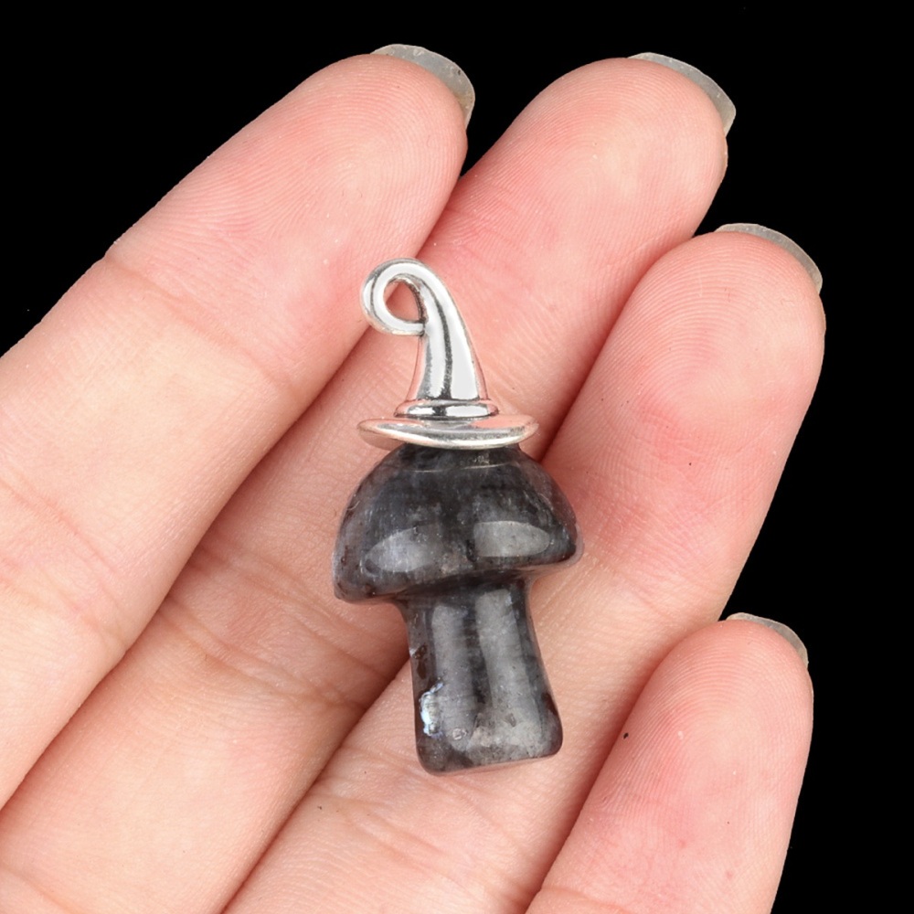 Clear Crystal Mushroom Wizard Cap Pendant for Making Jewlery 15X20mm Stone Halloween Charms