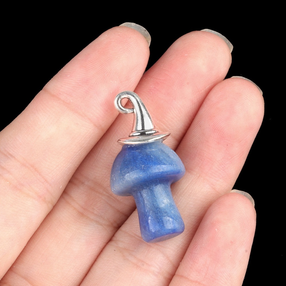 Howlite Turquoise Mushroom Wizard Cap Pendant for Making Jewlery 15X20mm Stone Halloween Charms