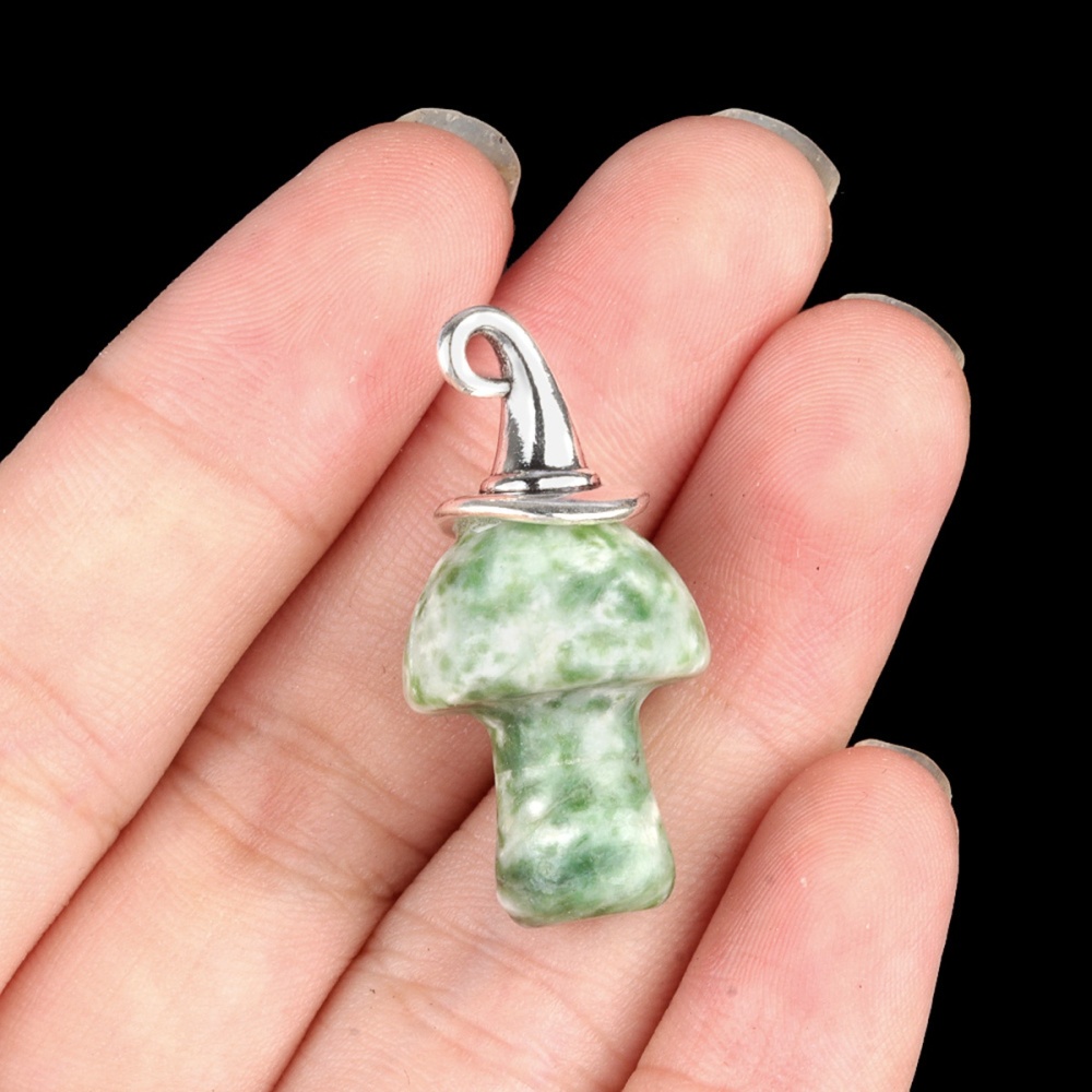 Crazy Agate Mushroom Wizard Cap Pendant for Making Jewlery 15X20mm Stone Halloween Charms