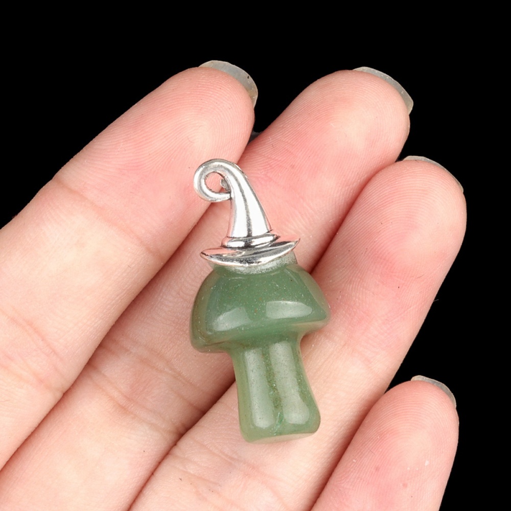 Gemstone Mushroom Wizard Cap Pendant for Making Jewlery 15X20mm Stone Halloween Charms