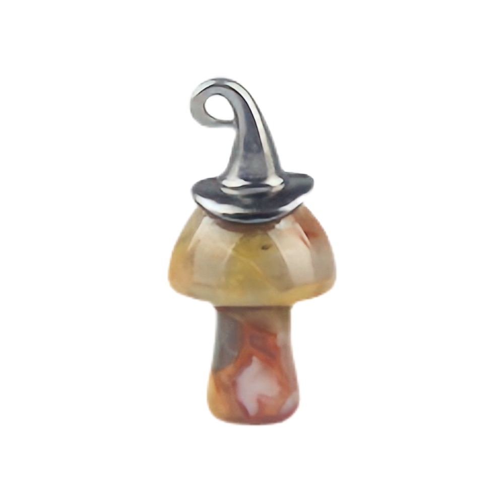 Gemstone Mushroom Wizard Cap Pendant for Making Jewlery 15X20mm Stone Halloween Charms