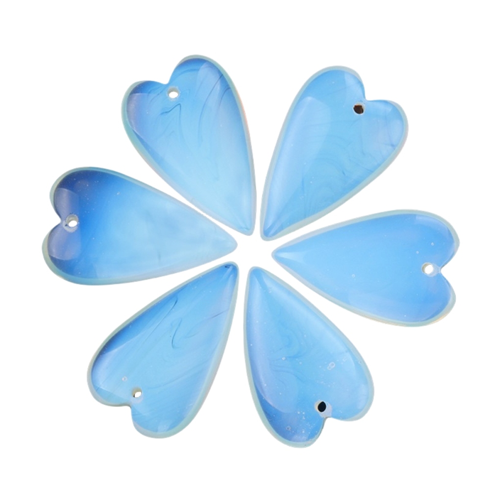 Amethyst Love Heart Gemstone Pendant for Making Jewelry 20x40MM