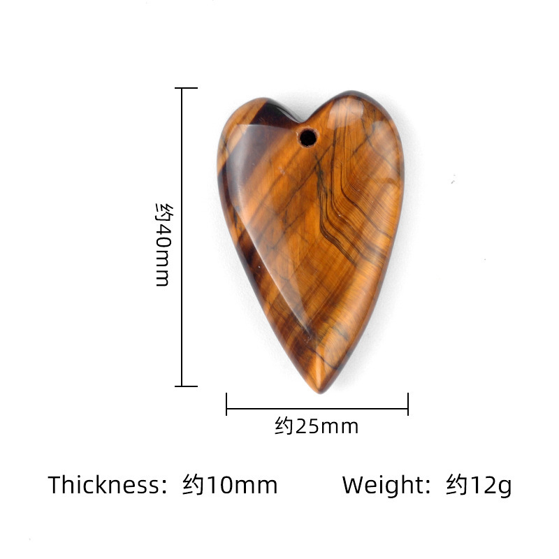 Love Heart Gemstone Pendant for Making Jewelry 20x40MM