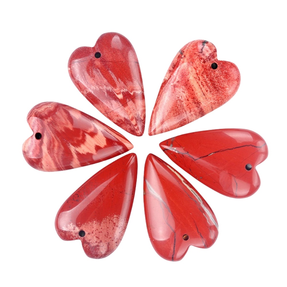 Amethyst Love Heart Gemstone Pendant for Making Jewelry 20x40MM