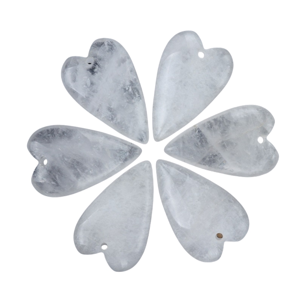 Amethyst Love Heart Gemstone Pendant for Making Jewelry 20x40MM