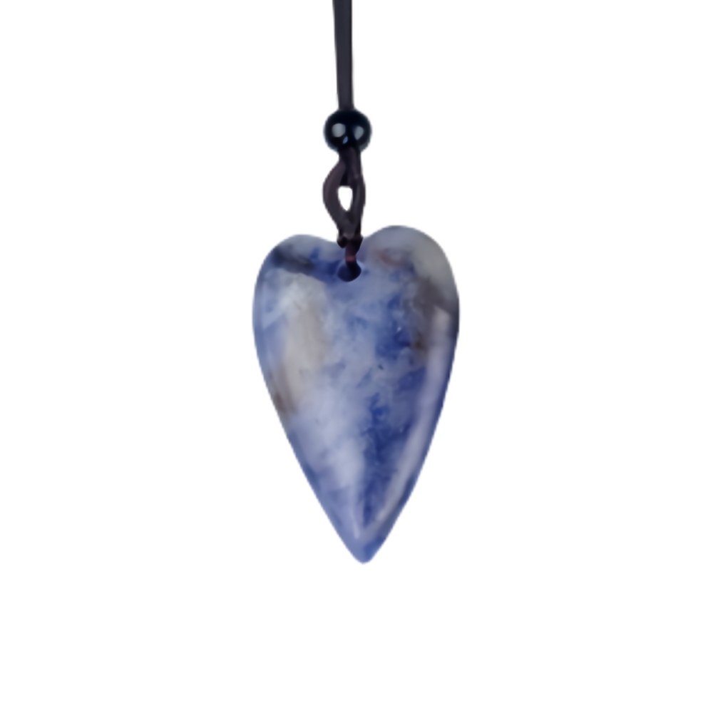 Women Gemstone Heart Pendant Necklace  Adjustable Rope Chain Healing Chakra Crystal Choker Jewelry