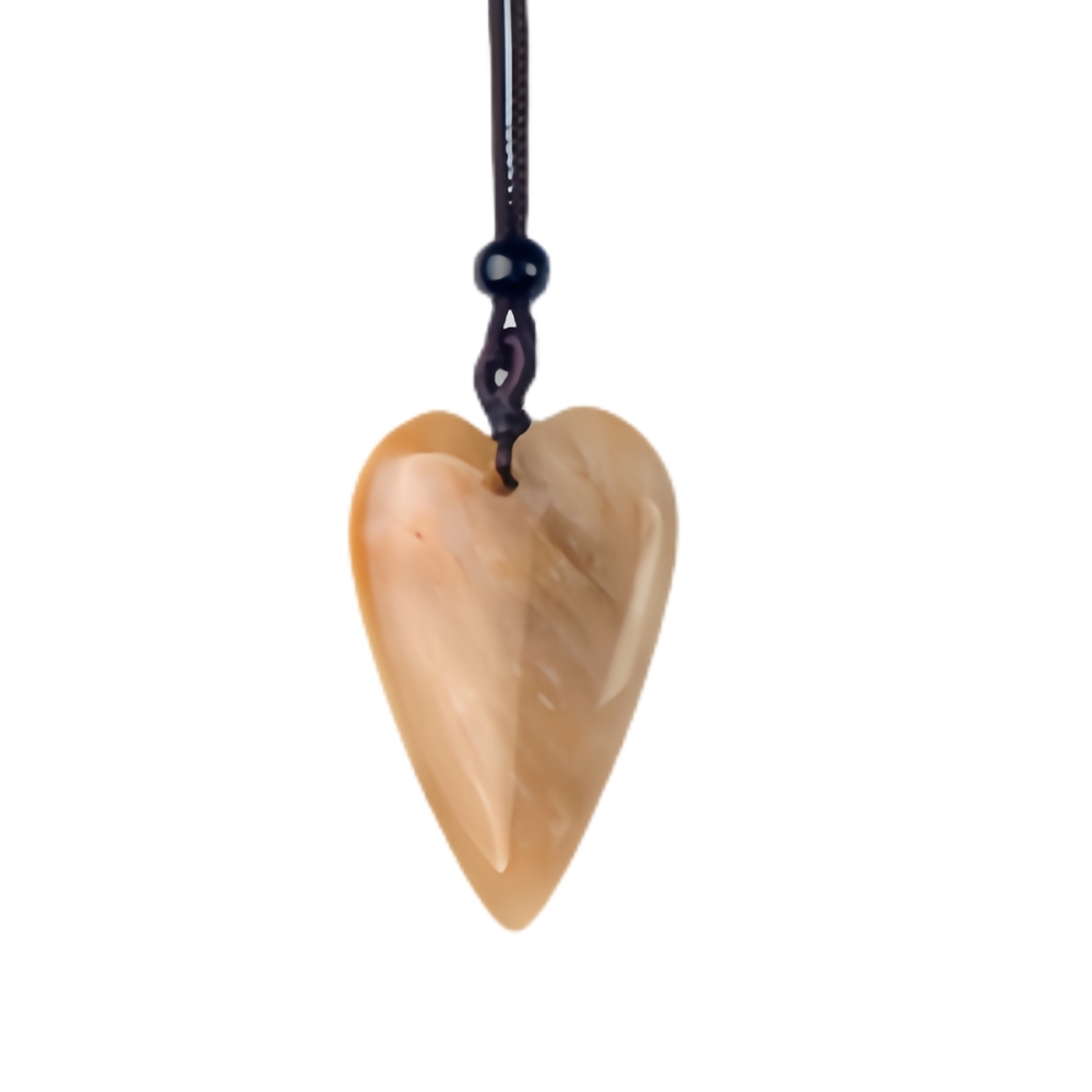 Women Gemstone Heart Pendant Necklace  Adjustable Rope Chain Healing Chakra Crystal Choker Jewelry
