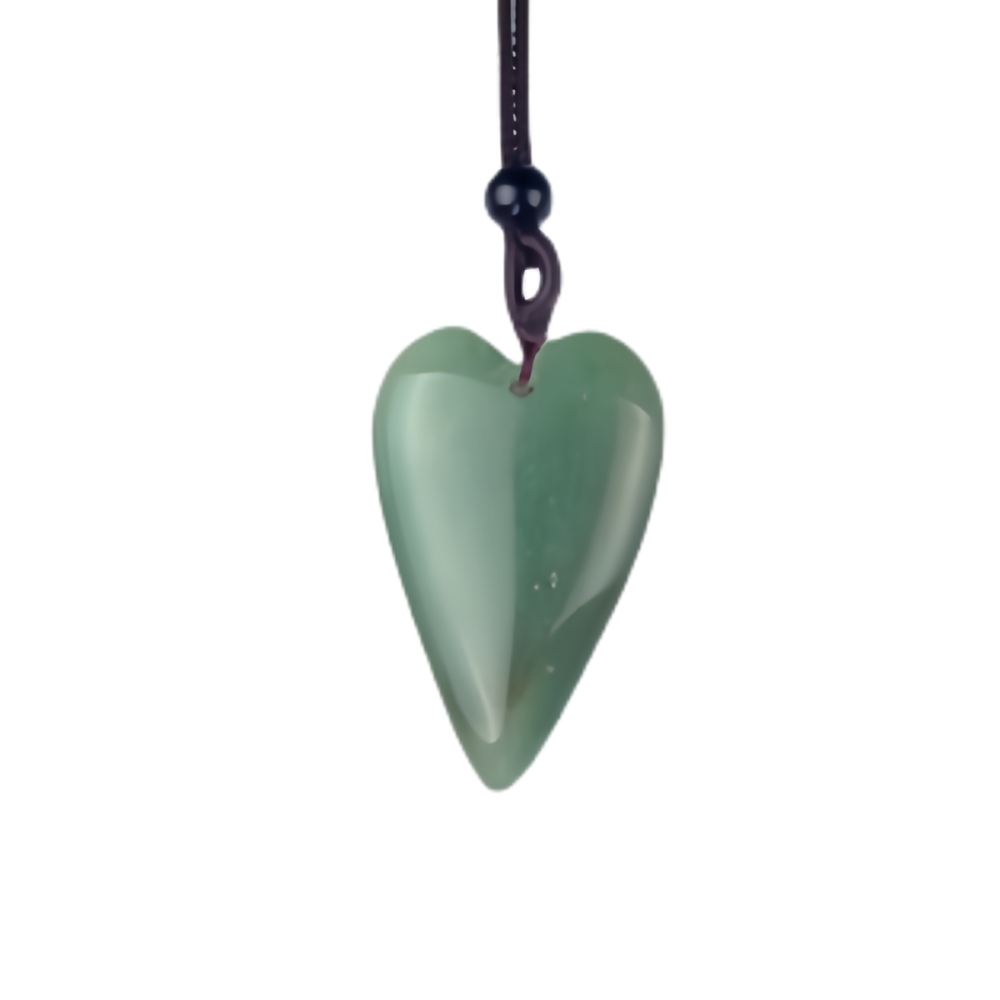 Women Gemstone Heart Pendant Necklace  Adjustable Rope Chain Healing Chakra Crystal Choker Jewelry