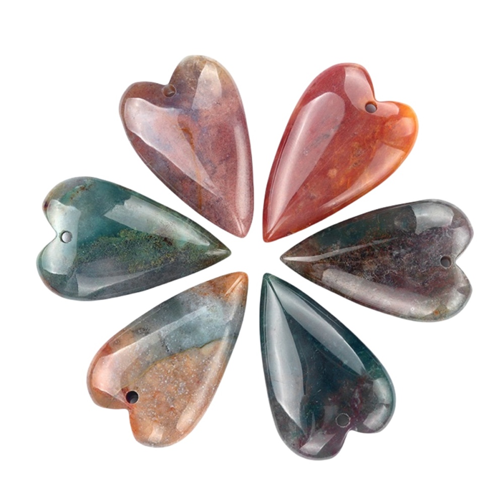 Women Gemstone Heart Pendant Necklace  Adjustable Rope Chain Healing Chakra Crystal Choker Jewelry