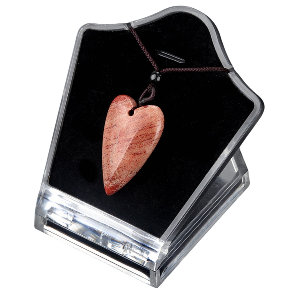 Women Gemstone Heart Pendant Necklace  Adjustable Rope Chain Healing Chakra Crystal Choker Jewelry