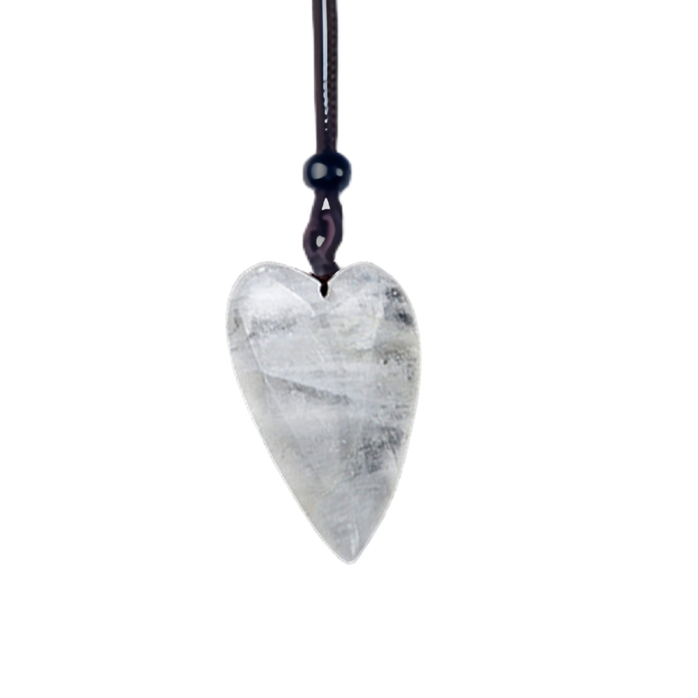 Women Gemstone Heart Pendant Necklace  Adjustable Rope Chain Healing Chakra Crystal Choker Jewelry