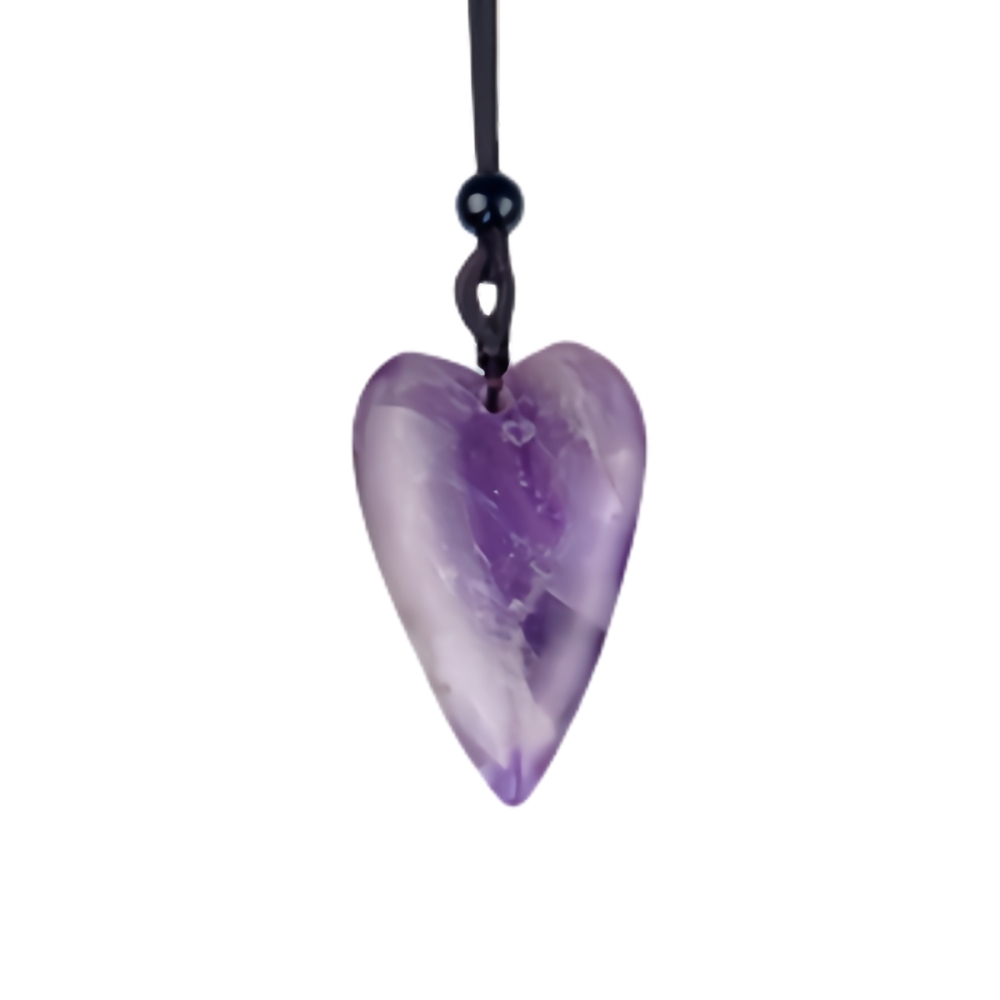 Women Gemstone Heart Pendant Necklace  Adjustable Rope Chain Healing Chakra Crystal Choker Jewelry