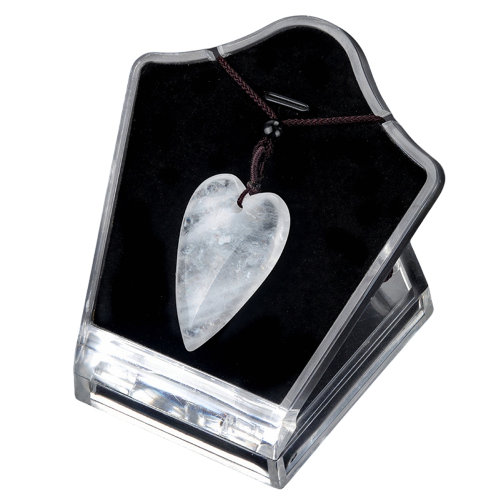 Women Gemstone Heart Pendant Necklace  Adjustable Rope Chain Healing Chakra Crystal Choker Jewelry