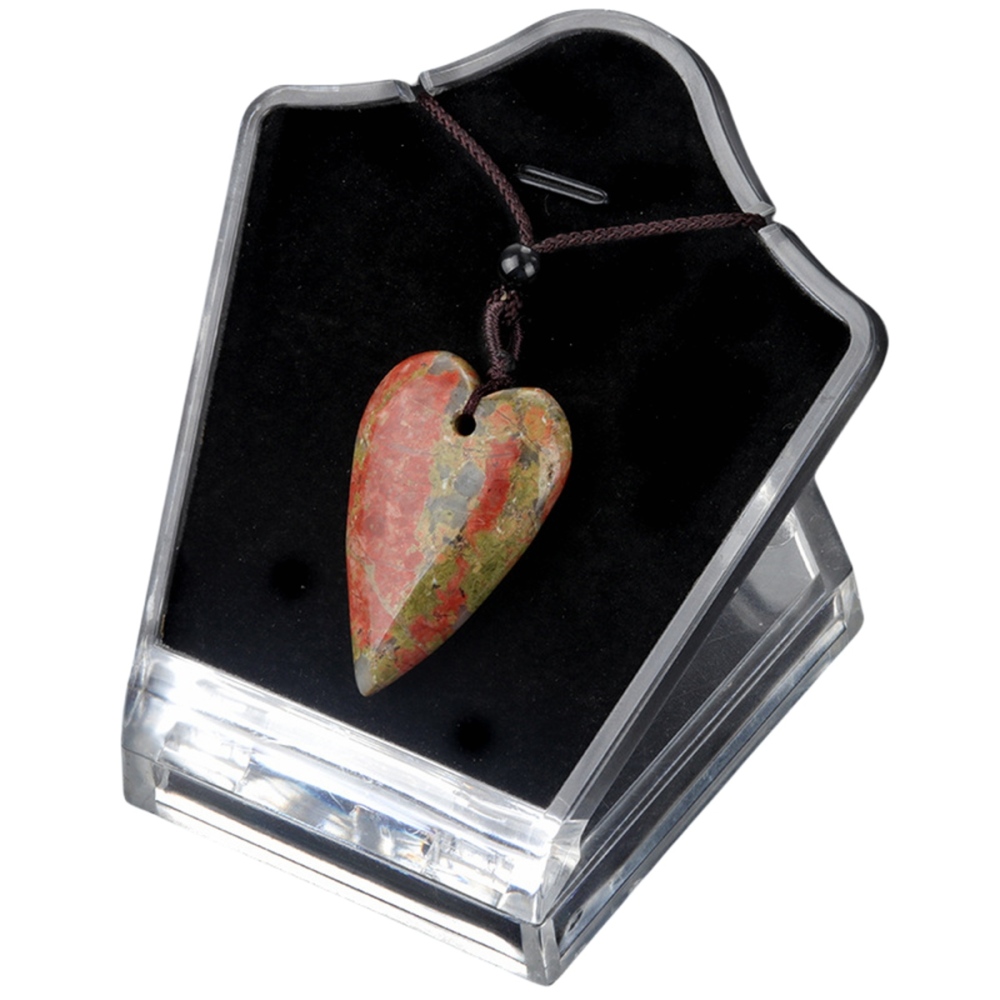 Women Heart Pendant Necklace  Adjustable Rope Chain Healing Chakra Crystal Choker Jewelry