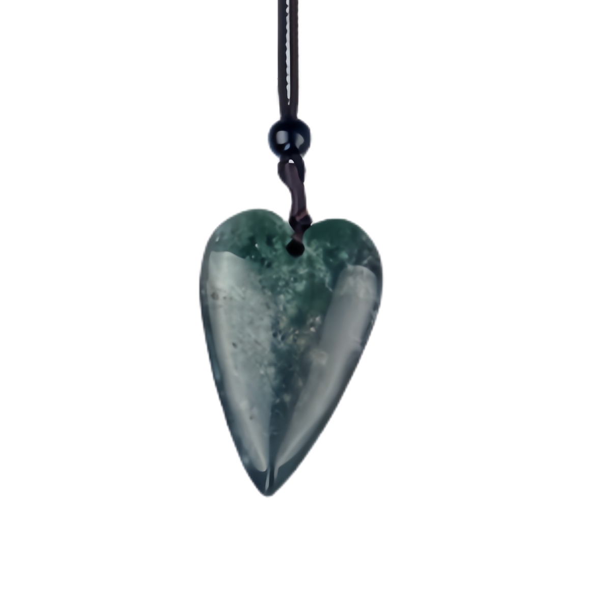 Women Unakite Heart Pendant Necklace  Adjustable Rope Chain Healing Chakra Crystal Choker Jewelry