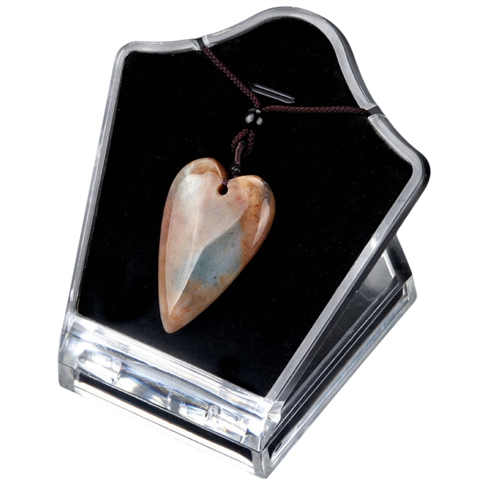Women Heart Pendant Necklace  Adjustable Rope Chain Healing Chakra Crystal Choker Jewelry