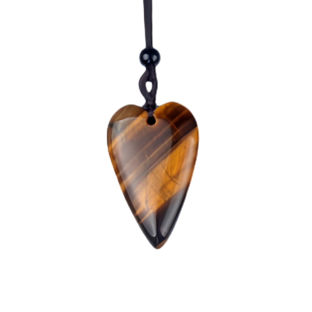Women Heart Pendant Necklace  Adjustable Rope Chain Healing Chakra Crystal Choker Jewelry