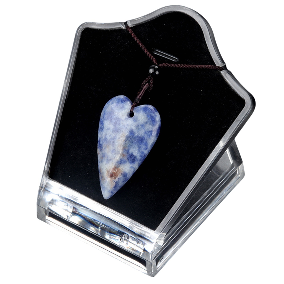Women Heart Pendant Necklace  Adjustable Rope Chain Healing Chakra Crystal Choker Jewelry