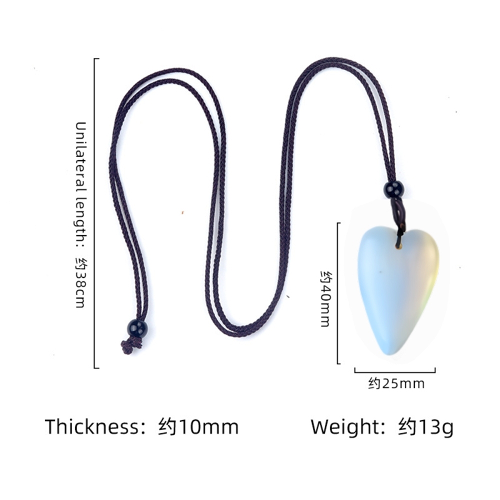 Women Heart Pendant Necklace  Adjustable Rope Chain Healing Chakra Crystal Choker Jewelry